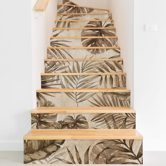 Vinilo Adhesivo para escaleras - Hojas tropicales