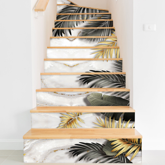 Vinilo Adhesivo para escaleras - Hojas tropicales
