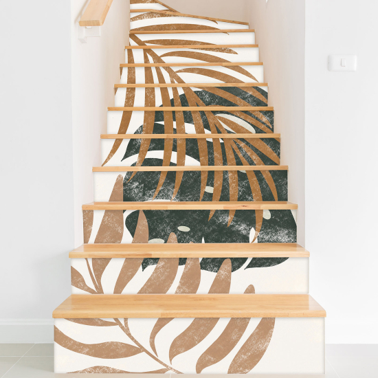Vinilo Adhesivo para escaleras - Hojas tropicales