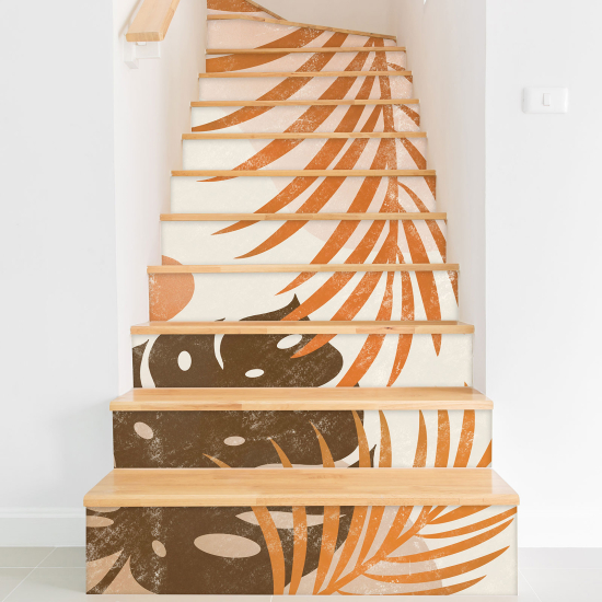 Vinilo Adhesivo para escaleras - Hojas tropicales