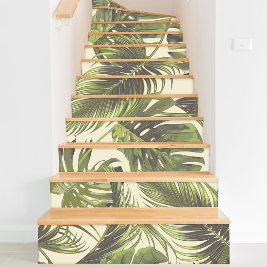 Vinilo Adhesivo para escaleras - Hojas tropicales