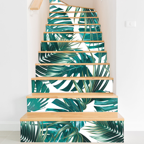 Vinilo Adhesivo para escaleras - Hojas tropicales
