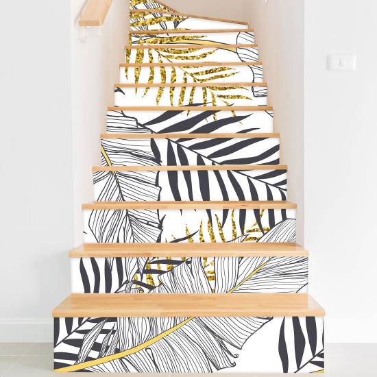 Vinilo Adhesivo para escaleras - Hojas tropicales