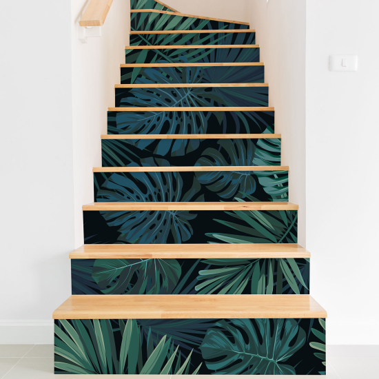 Vinilo Adhesivo para escaleras - Hojas tropicales