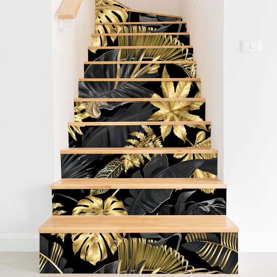 Vinilo Adhesivo para escaleras - Hojas tropicales