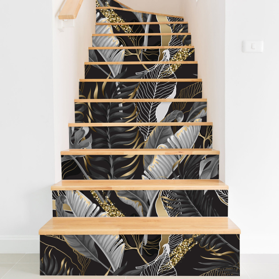 Vinilo Adhesivo para escaleras - Hojas tropicales
