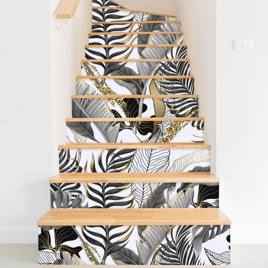 Vinilo Adhesivo para escaleras - Hojas tropicales