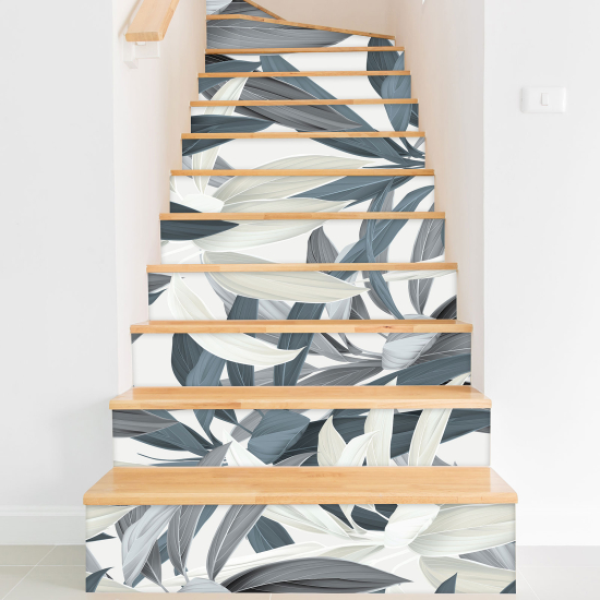 Vinilo Adhesivo para escaleras - Hojas tropicales