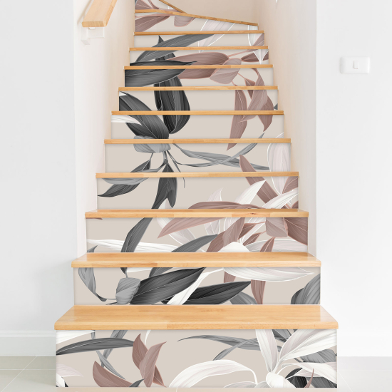 Vinilo Adhesivo para escaleras - Hojas tropicales