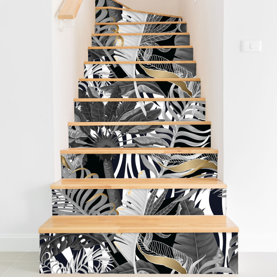 Vinilo Adhesivo para escaleras - Hojas tropicales