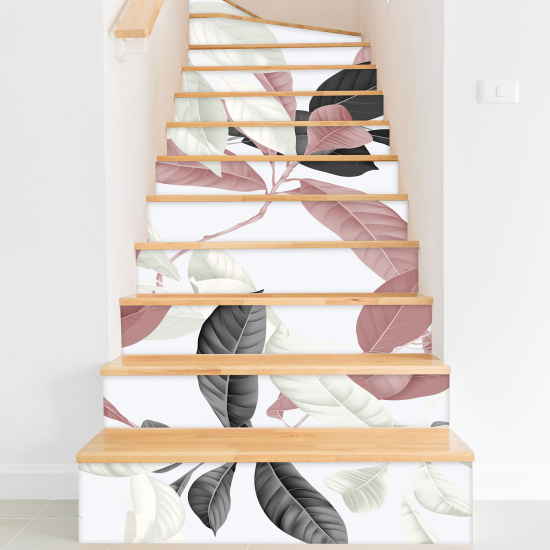 Vinilo Adhesivo para escaleras - Hojas tropicales