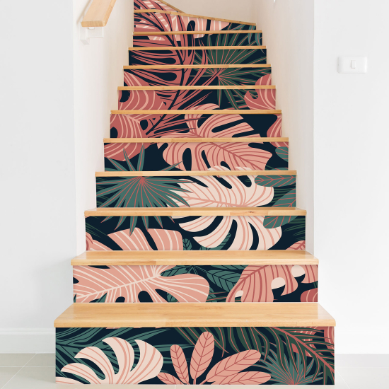 Vinilo Adhesivo para escaleras - Hojas tropicales