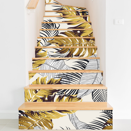 Vinilo Adhesivo para escaleras - Hojas tropicales