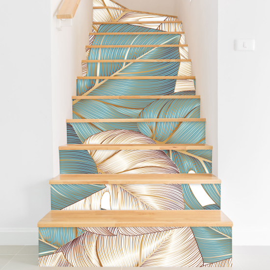 Vinilo Adhesivo para escaleras - Hojas tropicales