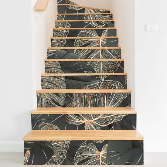 Vinilo Adhesivo para escaleras - Hojas tropicales