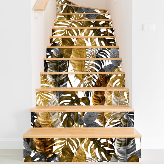 Vinilo Adhesivo para escaleras - Hojas tropicales