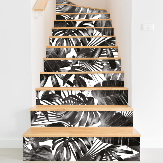 Vinilo Adhesivo para escaleras - Hojas tropicales