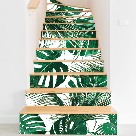 Vinilo Adhesivo para escaleras - Hojas tropicales