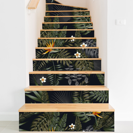 Vinilo Adhesivo para escaleras - Hojas tropicales