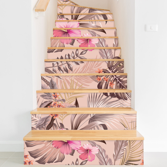 Vinilo Adhesivo para escaleras - Hojas tropicales