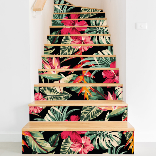 Vinilo Adhesivo para escaleras - Hojas tropicales