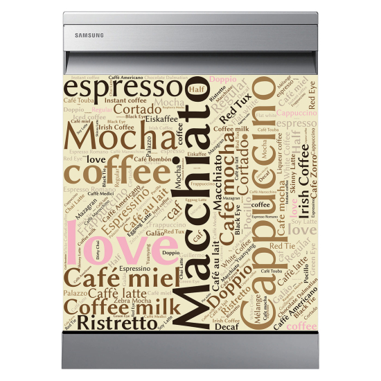 Vinilo Adhesivo para lavavajillas - Café