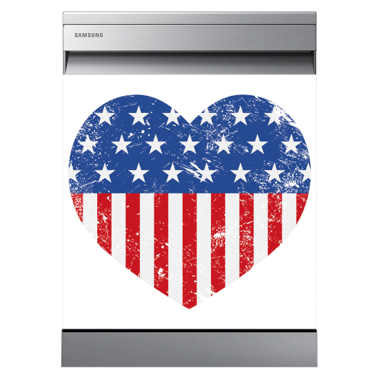 Vinilo Adhesivo para lavavajillas - Corazón USA
