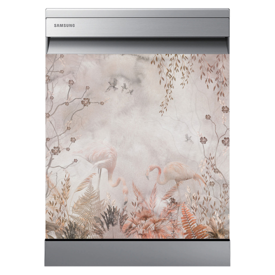 Vinilo Adhesivo para lavavajillas - Flamencos rosas