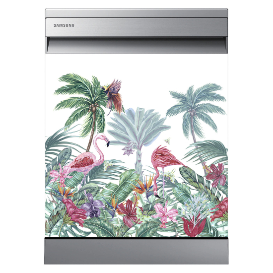 Vinilo Adhesivo para lavavajillas - Flamencos rosas
