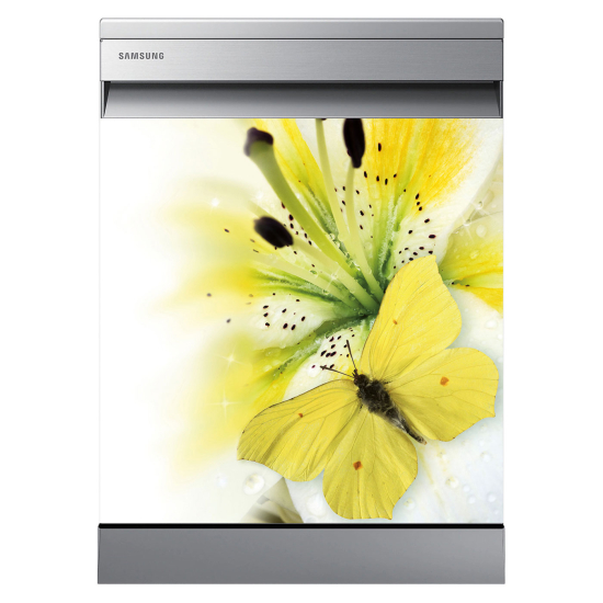 Vinilo Adhesivo para lavavajillas - Flor Mariposa