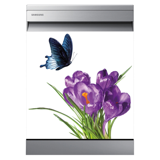 Vinilo Adhesivo para lavavajillas - Flores Mariposa