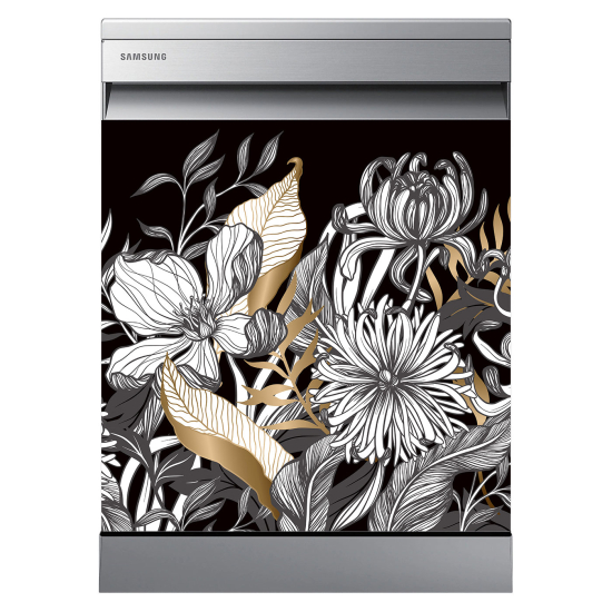 Vinilo Adhesivo para lavavajillas - Flores tropicales