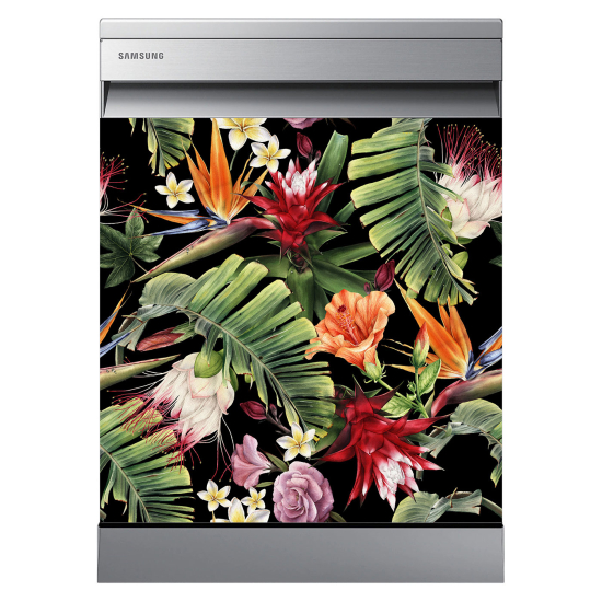 Vinilo Adhesivo para lavavajillas - Flores tropicales