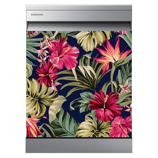 Vinilo Adhesivo para lavavajillas - Flores tropicales
