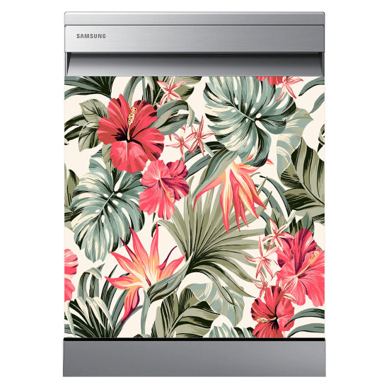 Vinilo Adhesivo para lavavajillas - Flores tropicales
