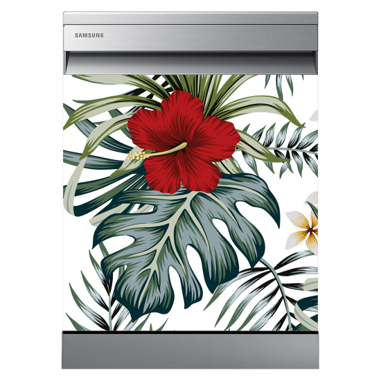 Vinilo Adhesivo para lavavajillas - Flores tropicales