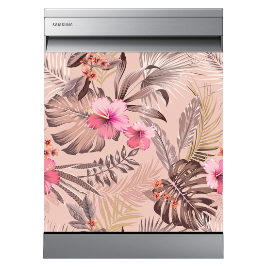 Vinilo Adhesivo para lavavajillas - Flores tropicales