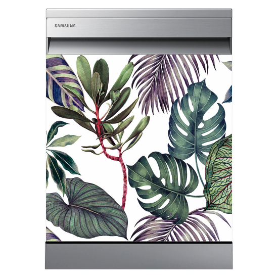 Vinilo Adhesivo para lavavajillas - Hojas tropicales