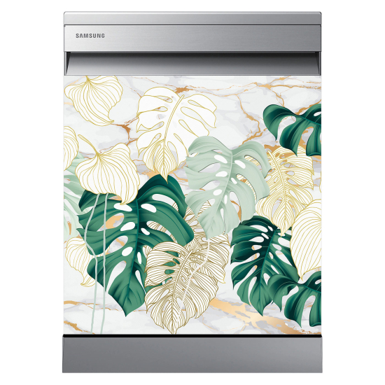 Vinilo Adhesivo para lavavajillas - Hojas tropicales