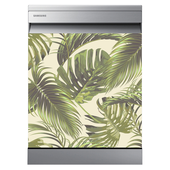 Vinilo Adhesivo para lavavajillas - Hojas tropicales