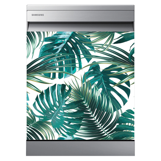 Vinilo Adhesivo para lavavajillas - Hojas tropicales