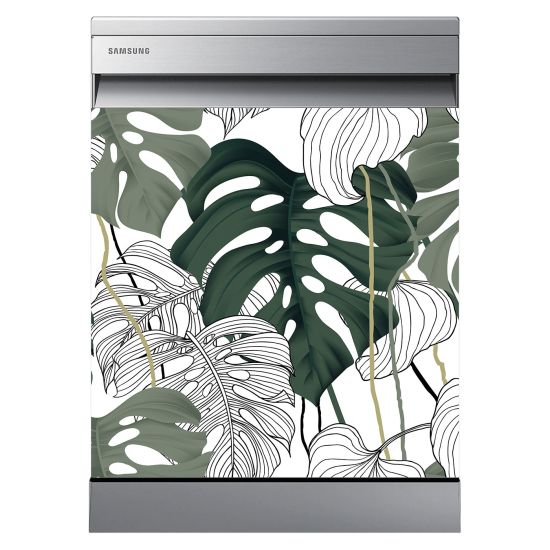 Vinilo Adhesivo para lavavajillas - Hojas tropicales