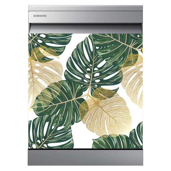Vinilo Adhesivo para lavavajillas - Hojas tropicales