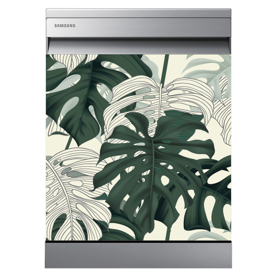 Vinilo Adhesivo para lavavajillas - Hojas tropicales