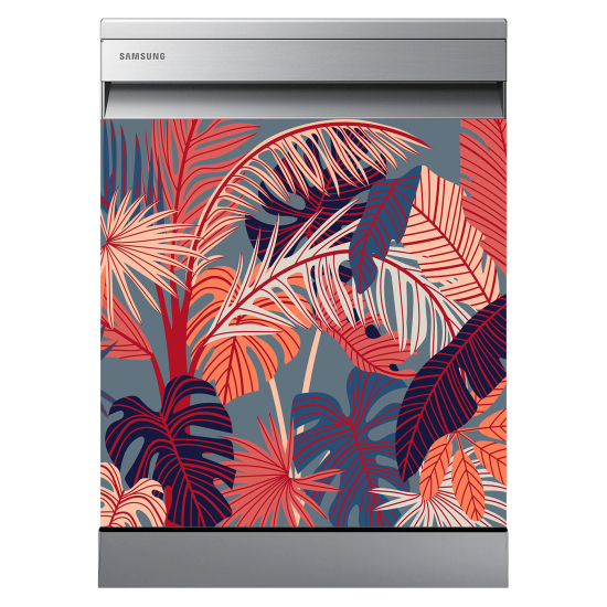 Vinilo Adhesivo para lavavajillas - Hojas tropicales