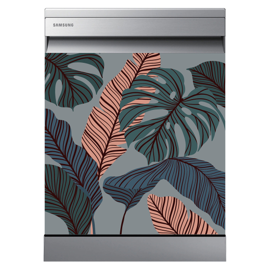 Vinilo Adhesivo para lavavajillas - Hojas tropicales