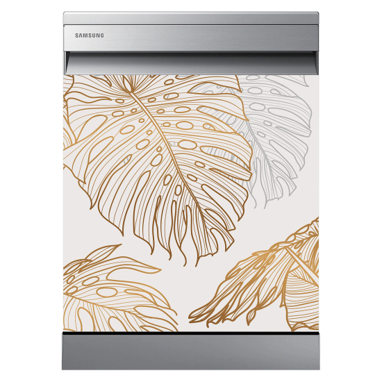 Vinilo Adhesivo para lavavajillas - Hojas tropicales