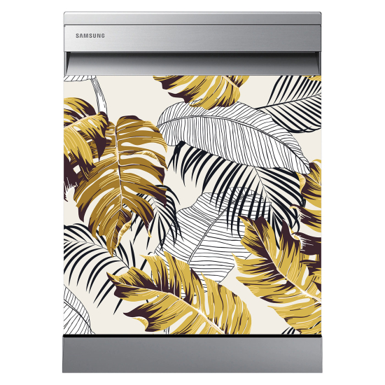 Vinilo Adhesivo para lavavajillas - Hojas tropicales