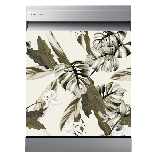 Vinilo Adhesivo para lavavajillas - Hojas tropicales