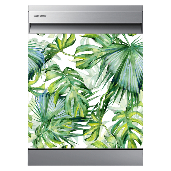 Vinilo Adhesivo para lavavajillas - Hojas tropicales